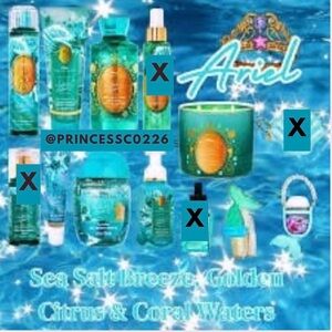 NWT: Disney Princess Limited Edition Ariel Set Bath and Body Works 9 Items